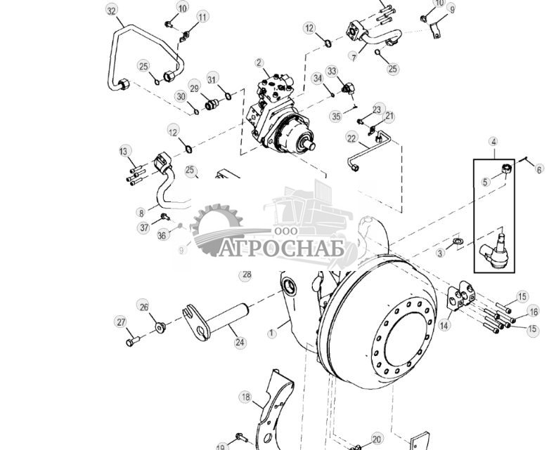 Ступица и двигатель HFWD, передние, левая сторона - ST3187 28.jpg